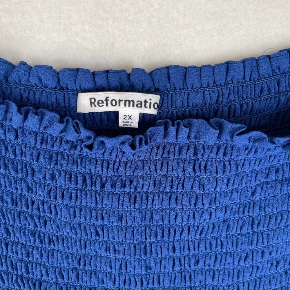 Reformation Pinto Top Caspian Blue Size 2X